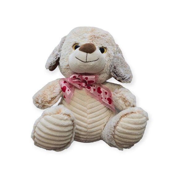 Puppy Dog Valentine's Day 10” Plush Stuffed Animal Heart Bow Best Made Toys Gift - Picture 1 of 8